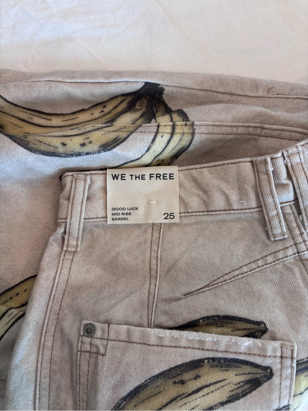 NWT We The Free | Good Luck Printed Barrel Jeans | Go Bananas | Size 25 - Picture 10 of 10